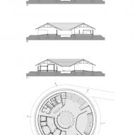 Plan and sections of The Gong by Atelier Oï