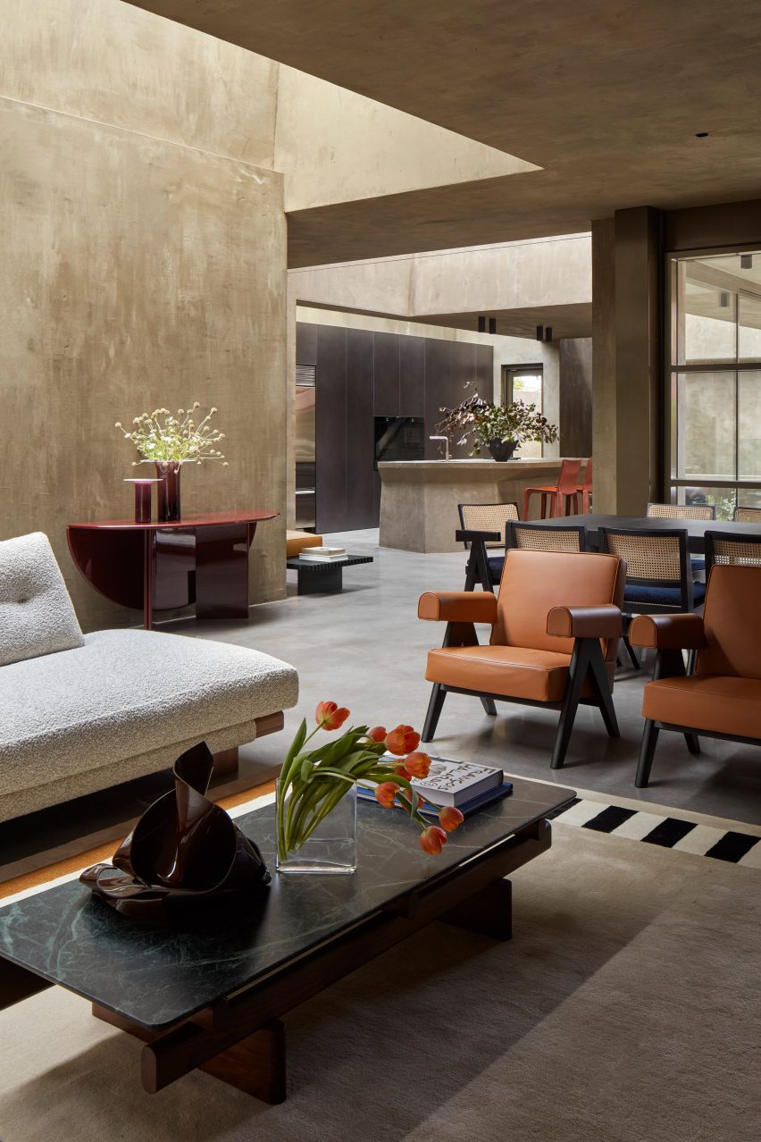 Interior of Australian house lined with hemp render