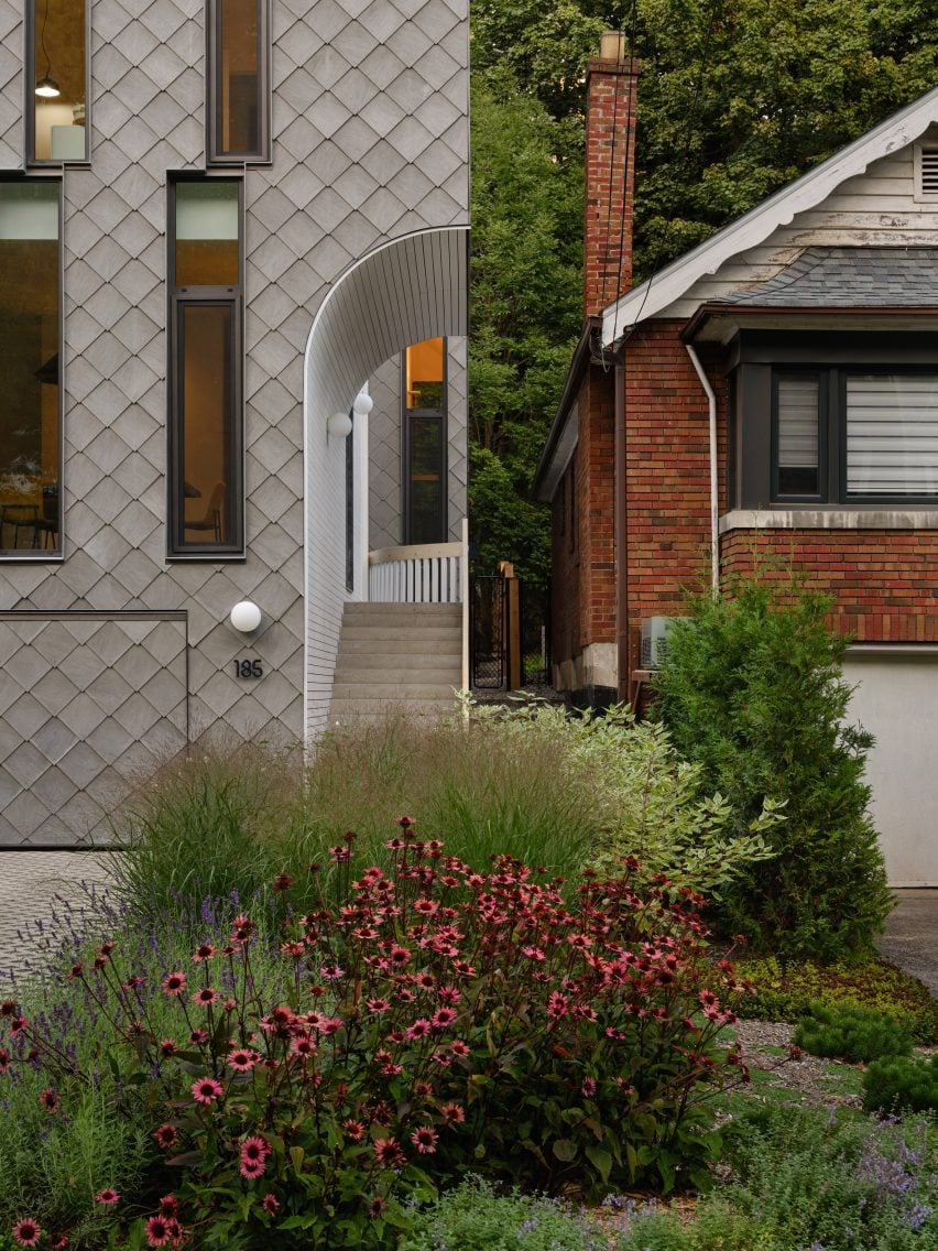 Cut out in side of diamond-clad house