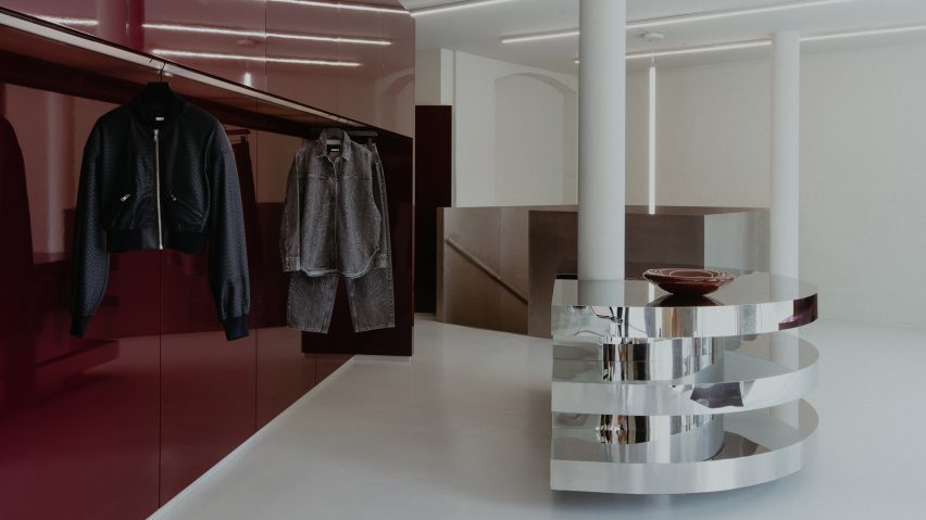 Silver counter in Rotate store by Thibaut Allgayer