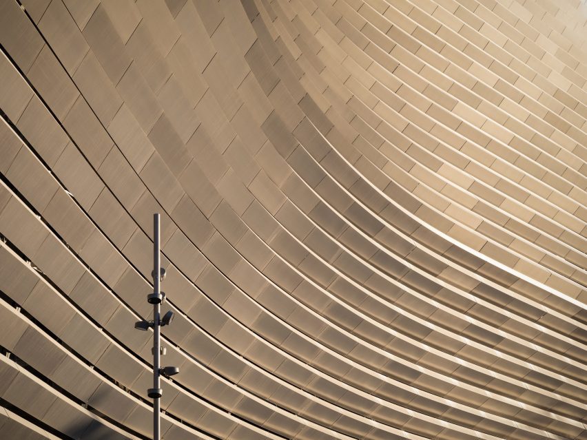 Metal louvres on the Real Madrid stadium