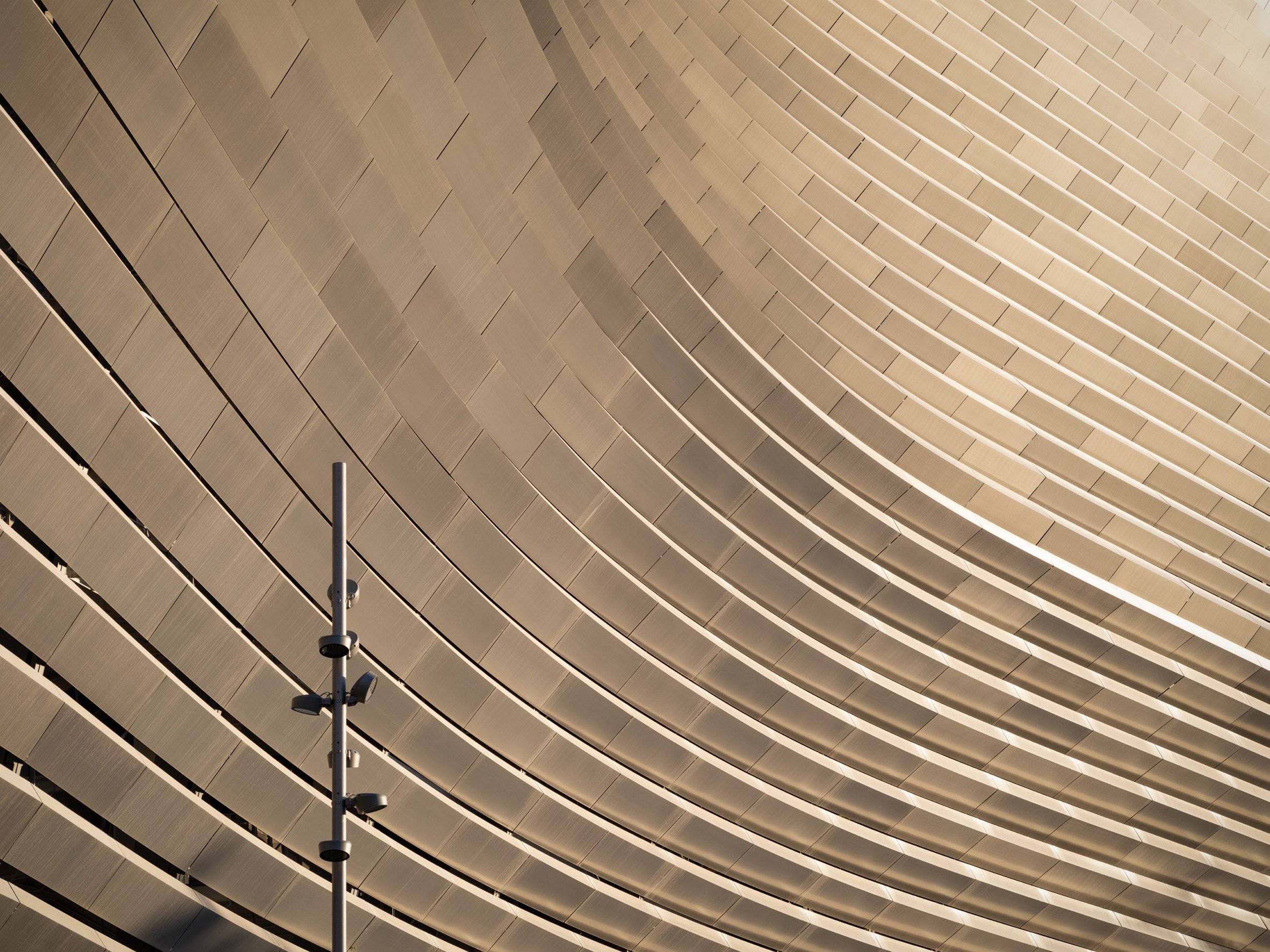 Metal louvres on the Real Madrid stadium