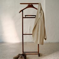 A jacket hanging on a rack