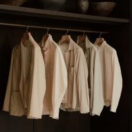 Jackets lined up in closet