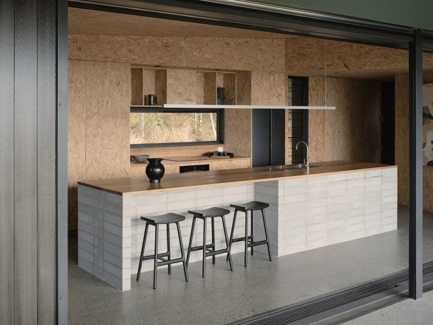 Kitchen interior within Tallowwood Cabin in Queensland