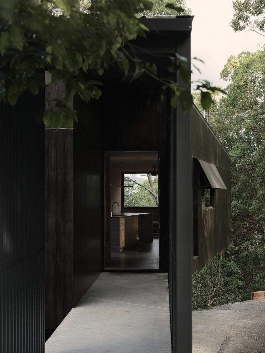 Sheltered entrance into Tallowwood Cabin