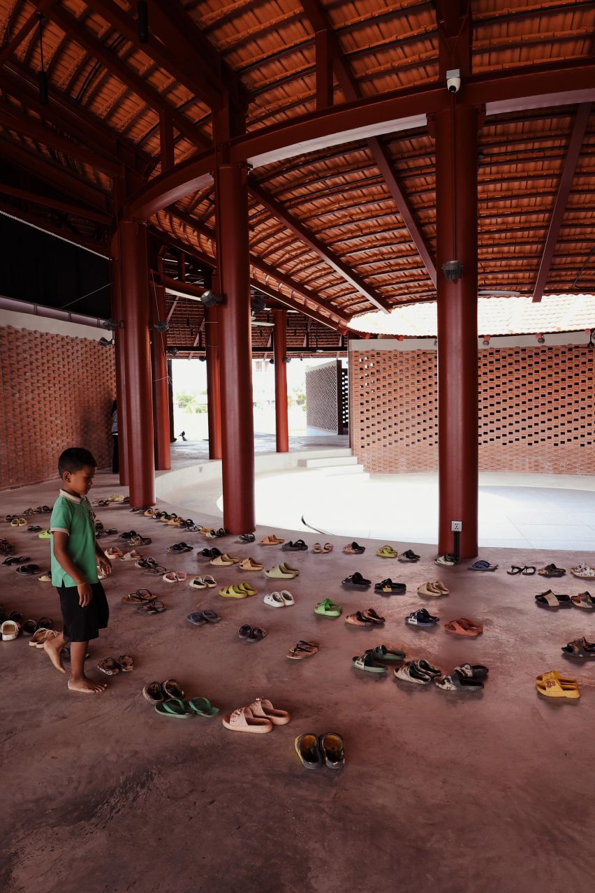 Cambodian music centre lined with bricks