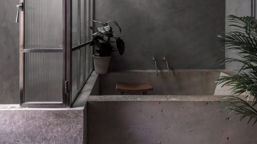 Concrete bathtub