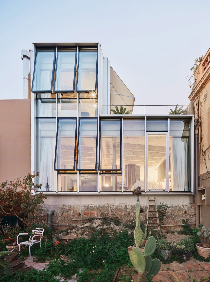 Courtyard space within Villain House in Barcelona