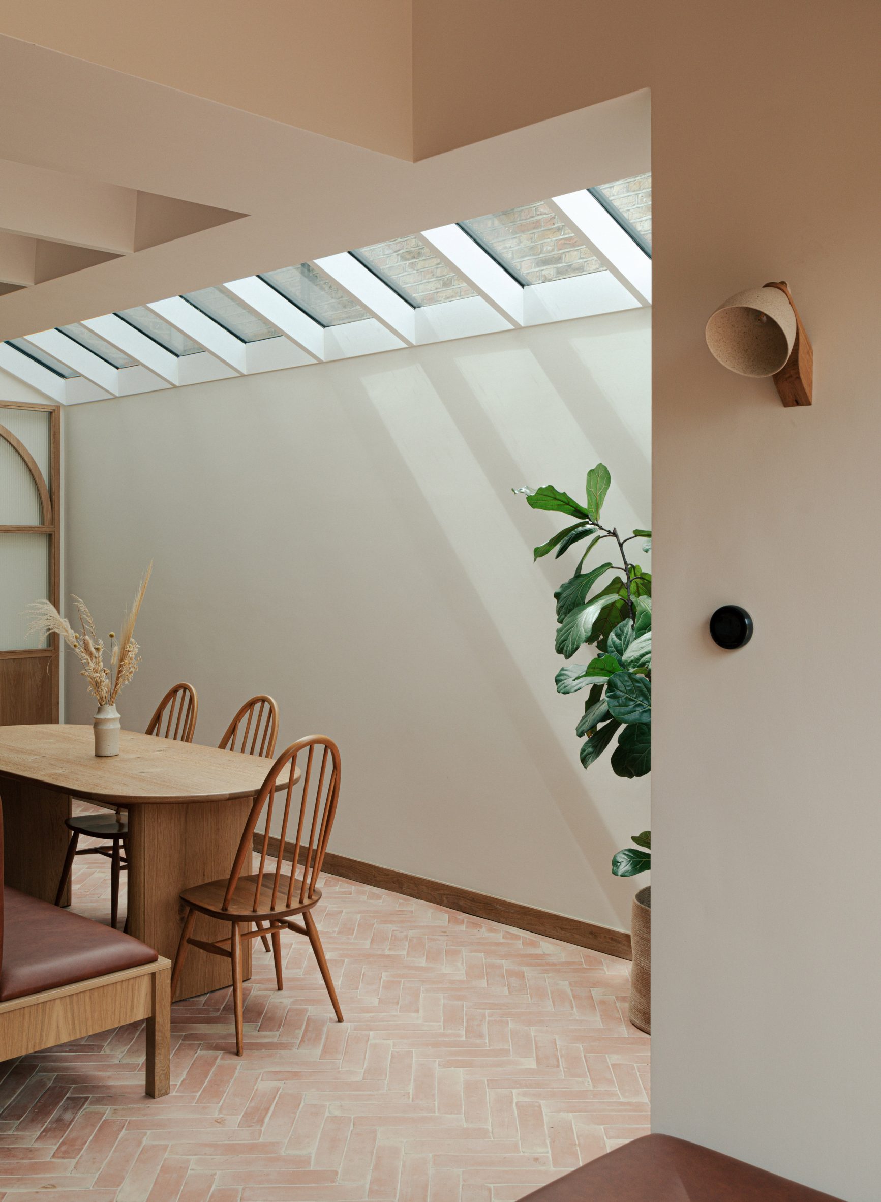 Wooden kitchen with terracotta floor