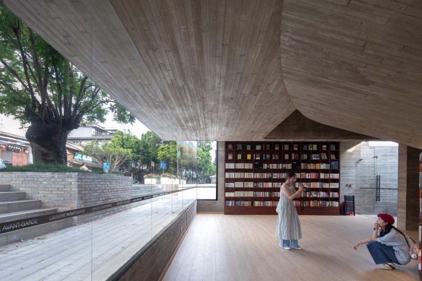 Interior of a book store by Trace Architecture Studio