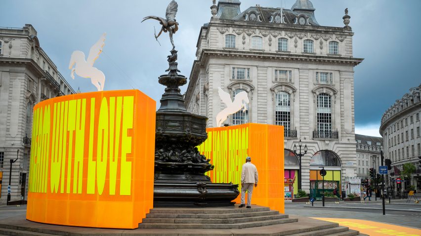 Good Things Come to Those Who Wait in Piccadilly Circus by Yinka Ilori