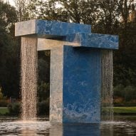 Sabine Marcelis stacks reclaimed onyx slabs for fountain in Amsterdam's Vondelpark