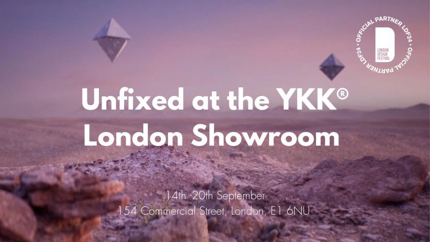 Graphic for Unfixed at the YKK London Showroom