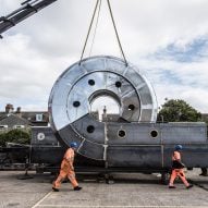 Loop-the-loop canal boat by Alex Chinneck