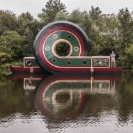 Alex Chinneck unveils loop-the-loop canal boat in Sheffield