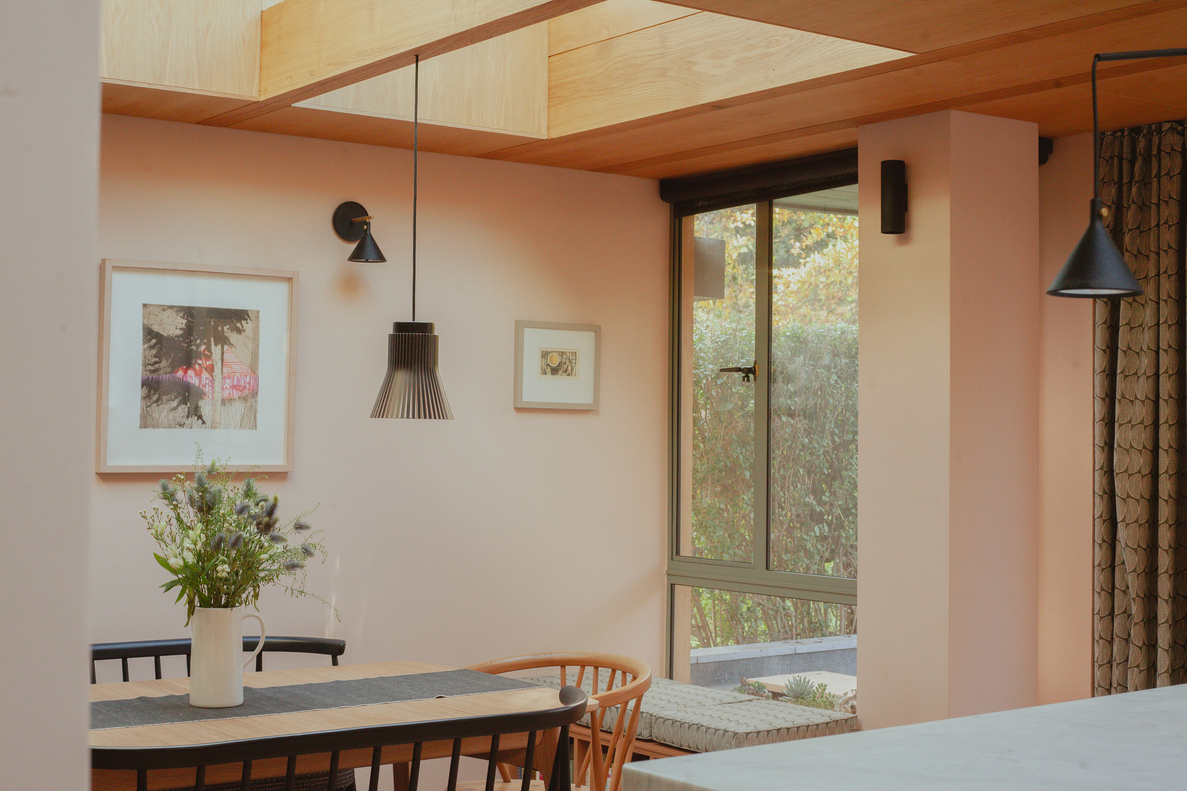 House extension with wooden ceiling