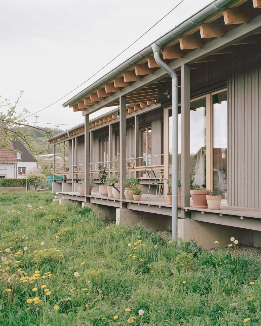 German house with sheltered porch