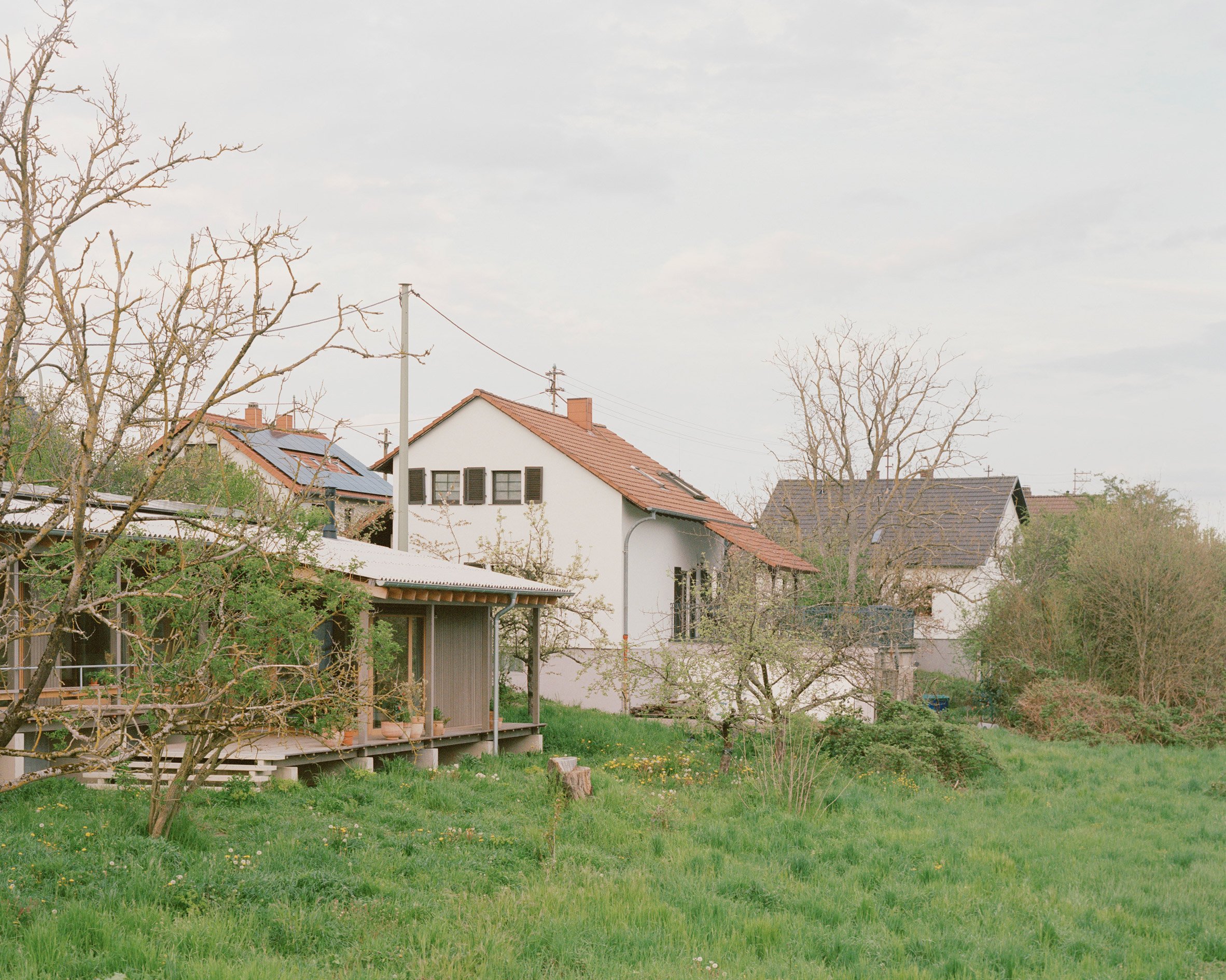 German houses in an orchard