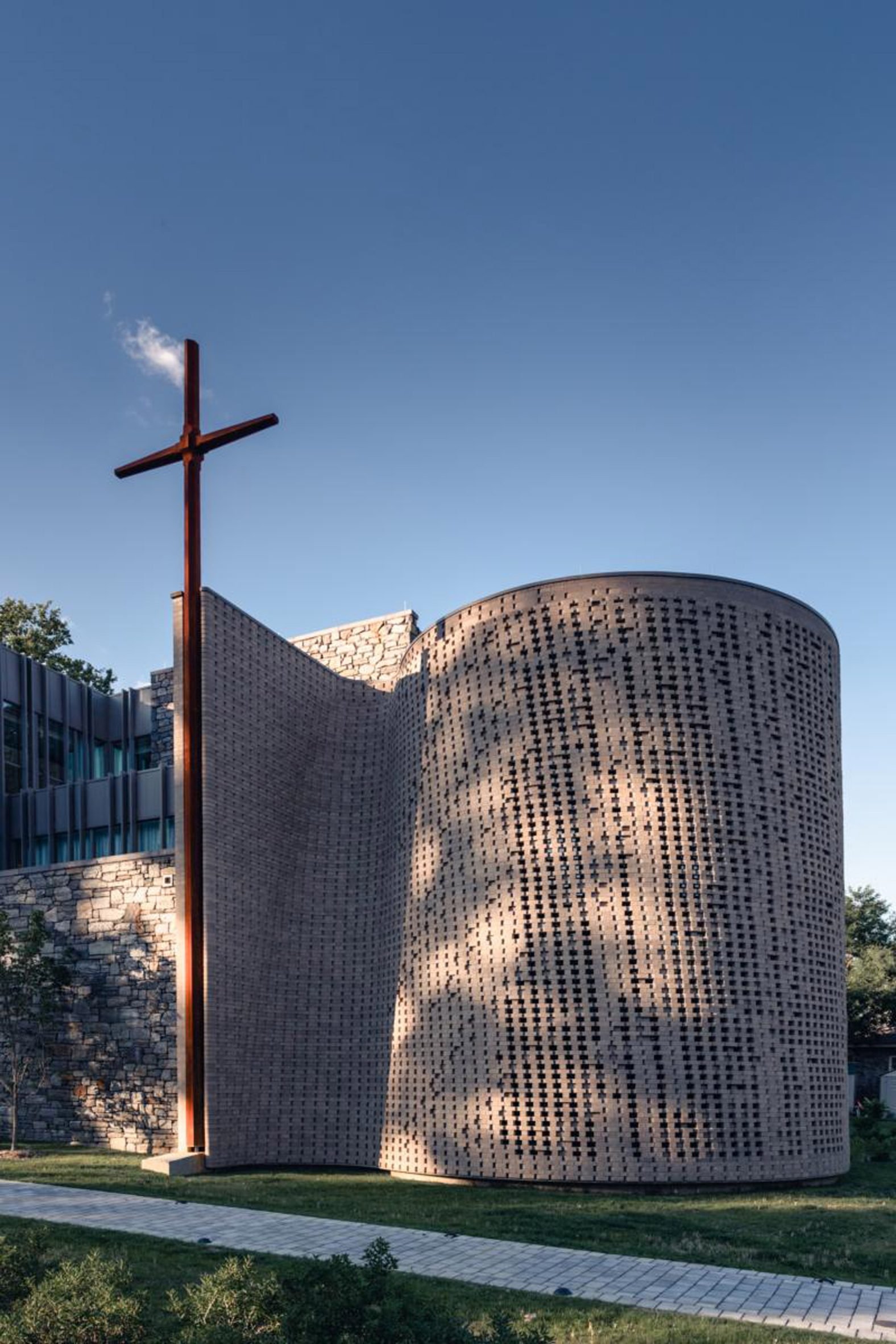 Sculptural brick church