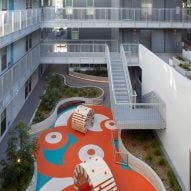 Bright and colorful courtyard