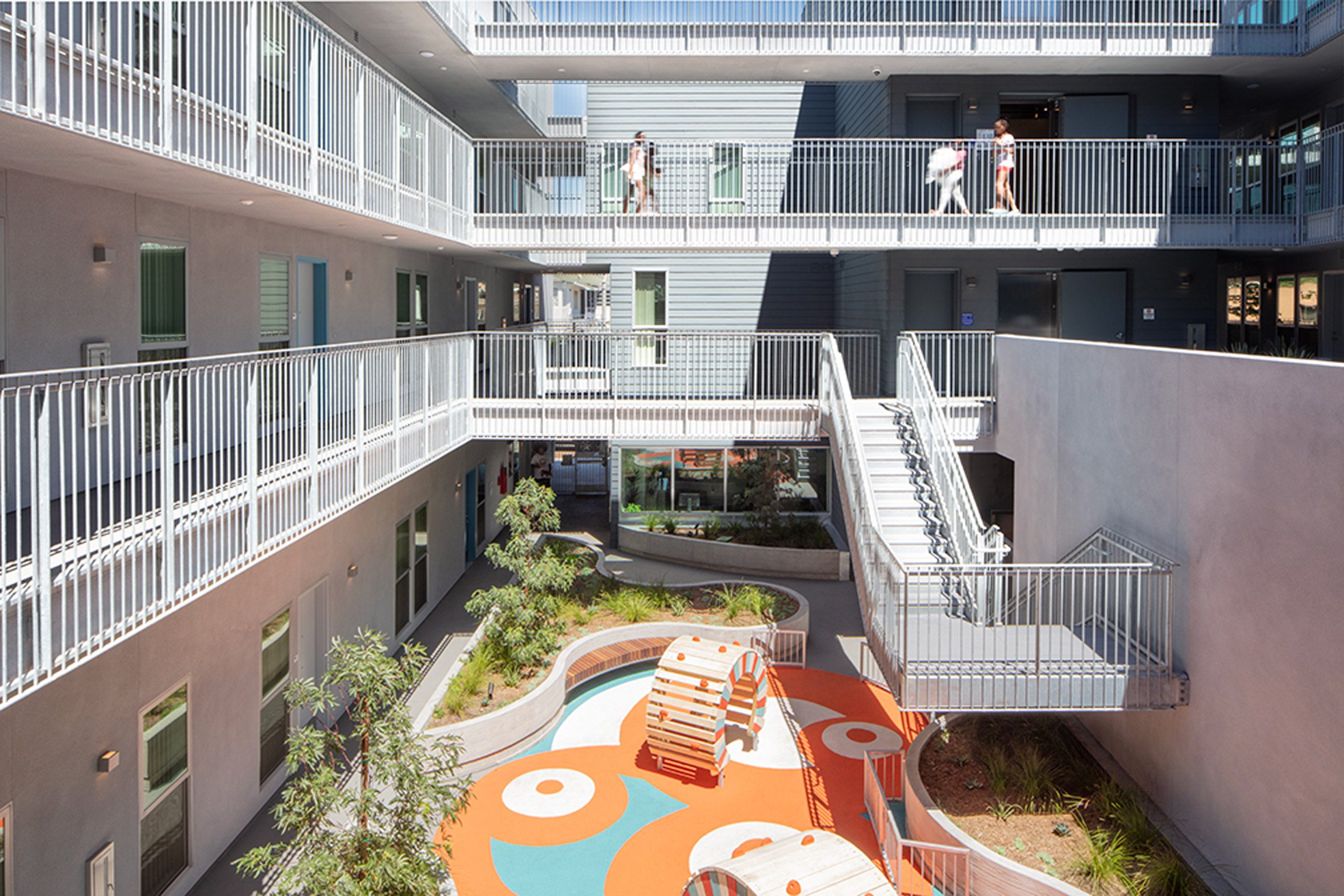 Bright and colorful courtyard