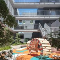 Bright and colorful courtyard