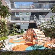 Bright and colorful courtyard