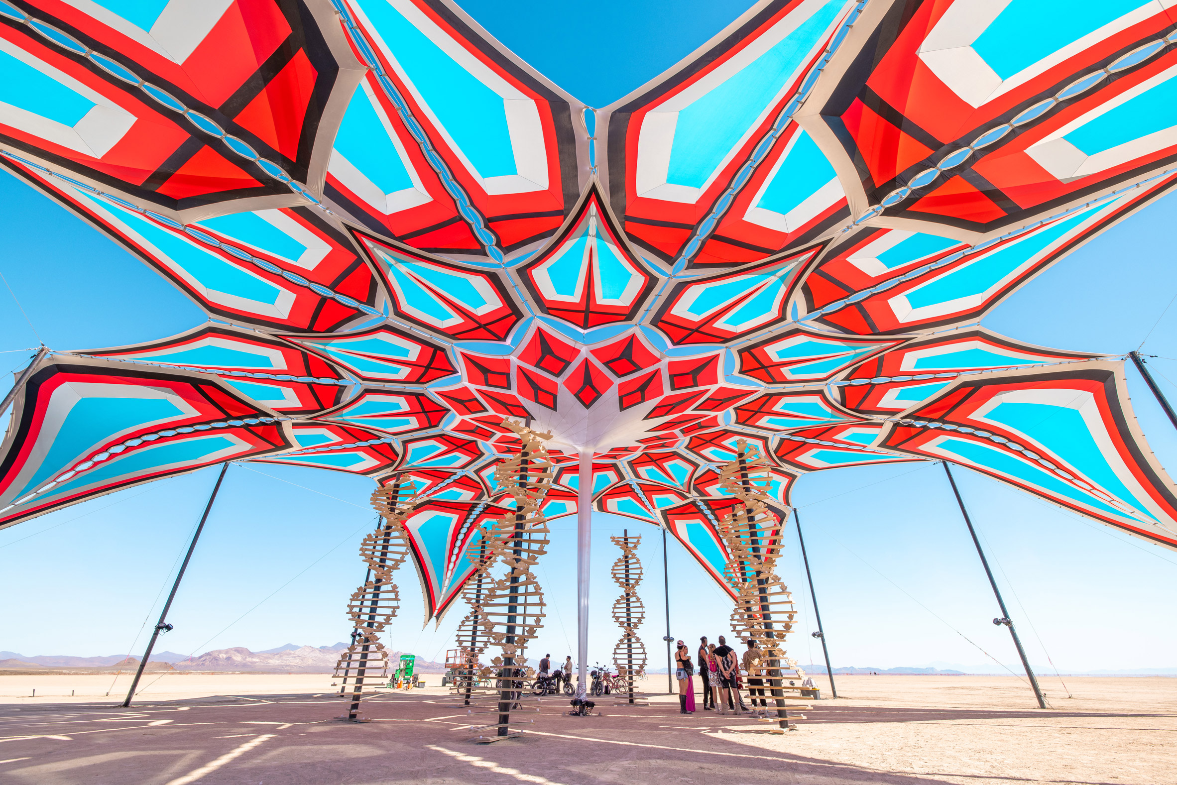 Geometric burning man installation