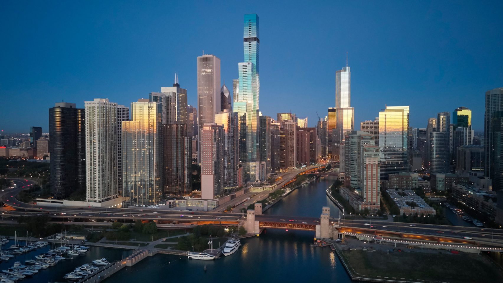 Nine skyscrapers recently completed in Chicago