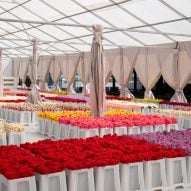 CJ Hendry moves installation with 100,000 "plush flowers" overnight in New York