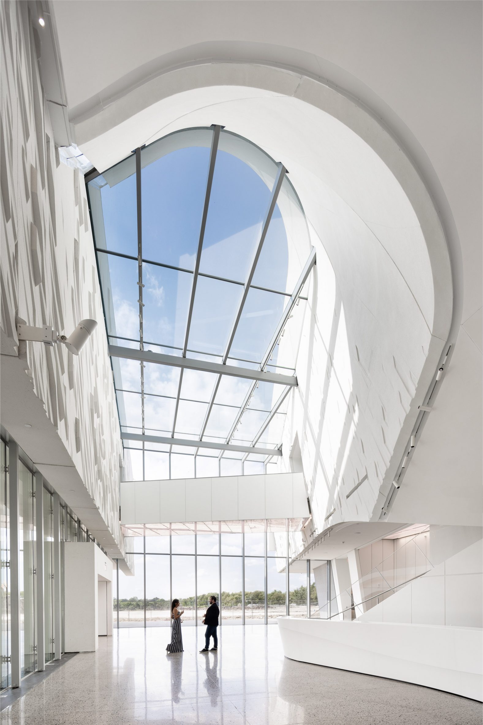 Glass covered ceiling on lobby