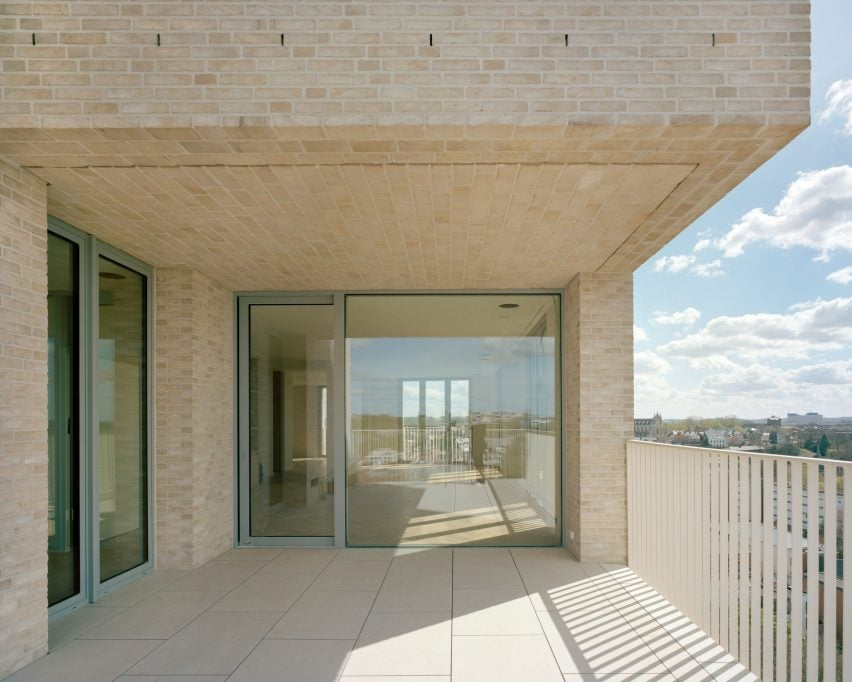 Balcony within Hertogensite tower by David Chipperfield Architects