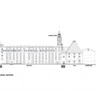 Elevation of Shrewsbury Flaxmill Maltings by Feilden Clegg Bradley Studios