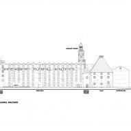 Elevation of Shrewsbury Flaxmill Maltings by Feilden Clegg Bradley Studios