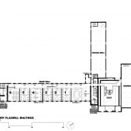 First floor plan of Shrewsbury Flaxmill Maltings by Feilden Clegg Bradley Studios