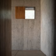 concrete wall with wooden window slate