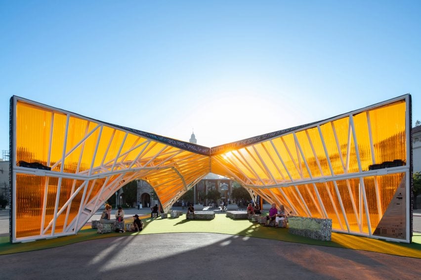 Orange pavilion in San Diego