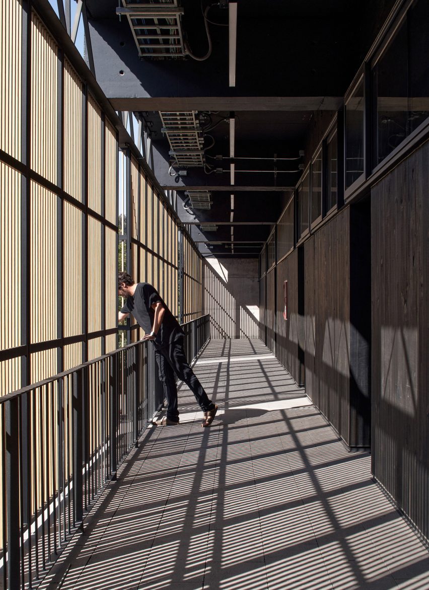 Corridor of FADEU building by Alberto Moletto and Sebastián Paredes