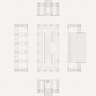 Ground floor plan and sections of Forum des Vestiges by Pratique and Fanum