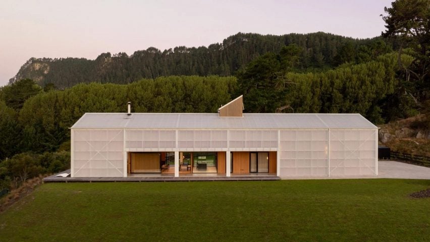 House covered in polycarbonate panels 