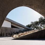 Curved arched building