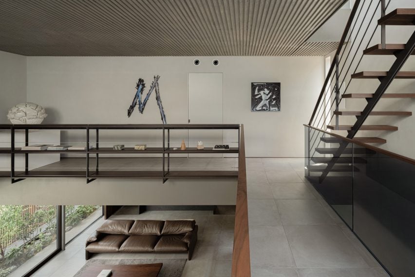 Exposed concrete inside Tokyo house