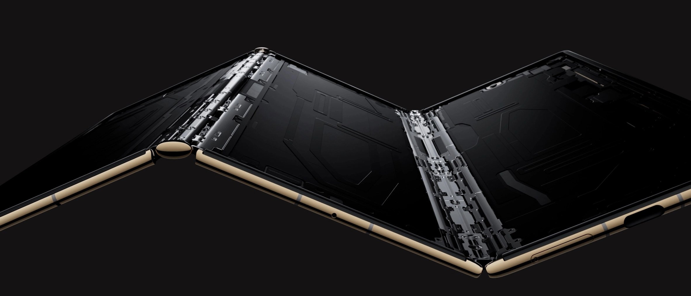 Render of the hinging mechanism on a tri-folding smartphone