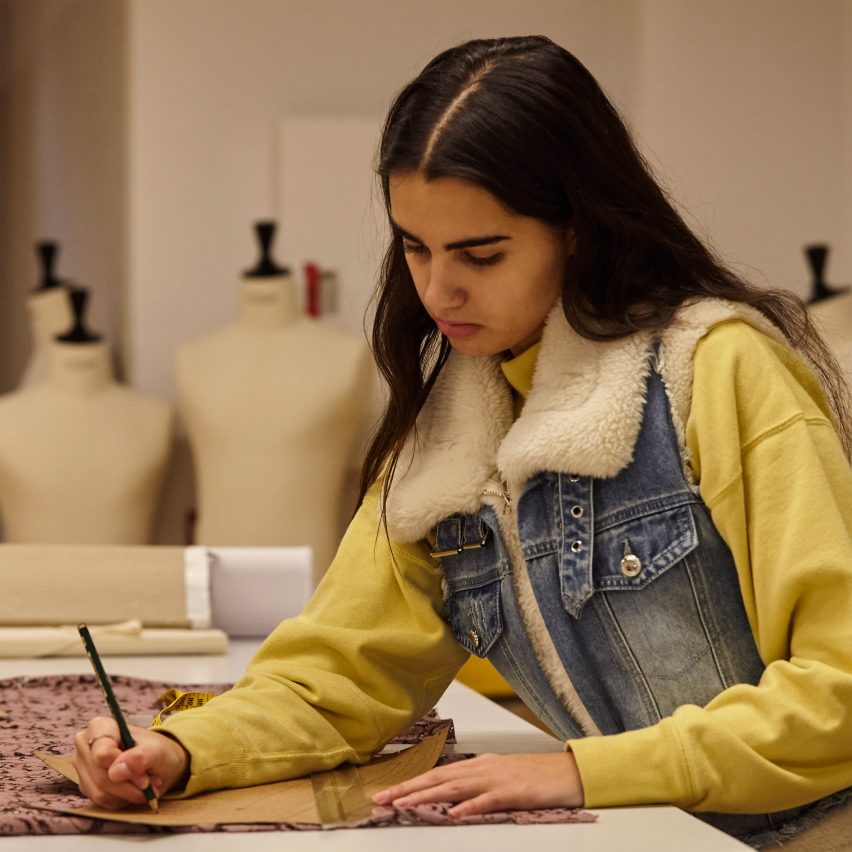 a fashion student working