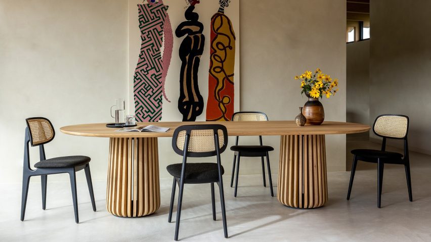 Maru dining tables by Vincent Sheppard