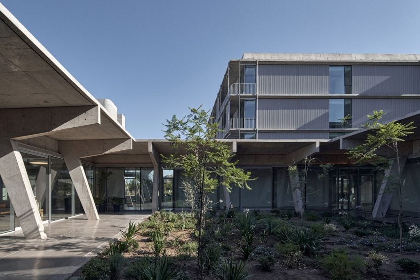 Courtyard in concrete building