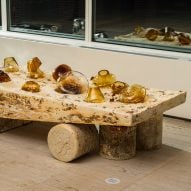 Table made of mushrooms