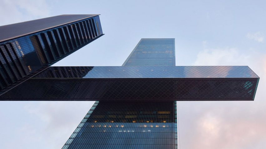 The Link at One Za'abeel seen from below