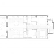 Plan of Barcelona apartment by Raúl Sánchez Architects